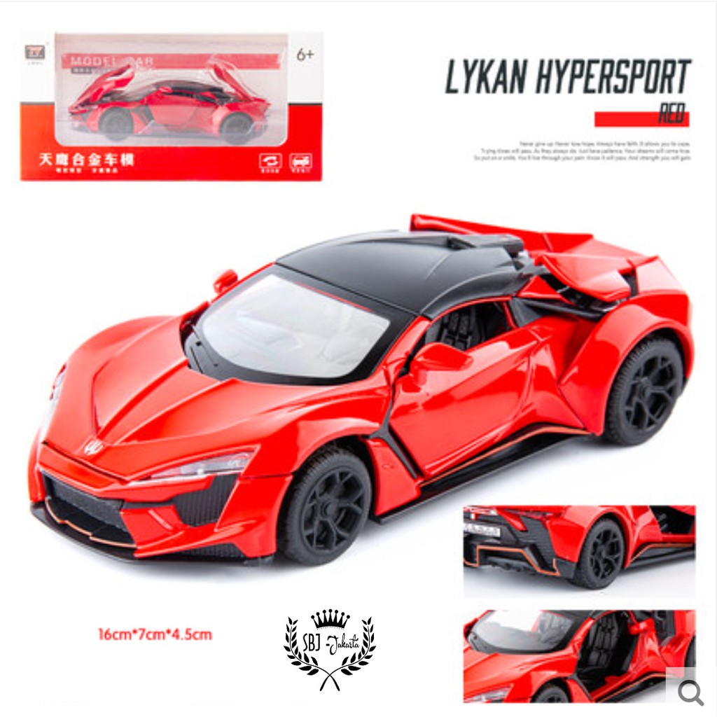 DIECAST MOBIL SUPERCAR LYKAN HYPERSPORT LYKAN FENYR 1:32 METAL SERIES