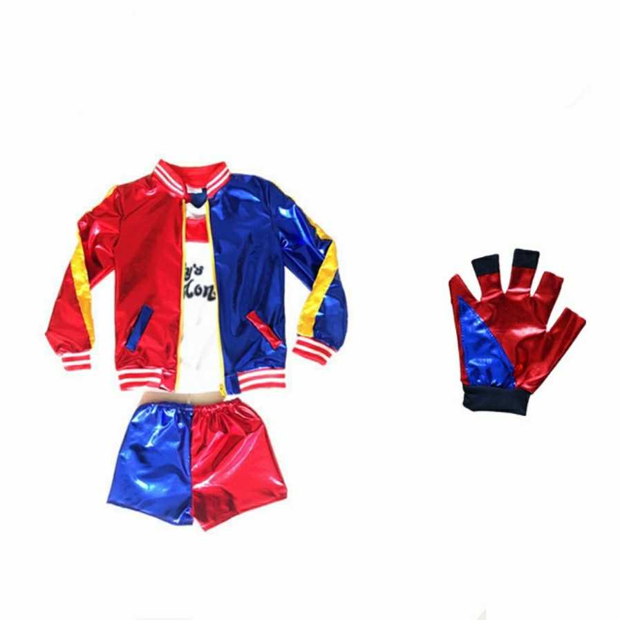 Harley quinn Suicide squad kids costume halloween costume 4 in 1 set