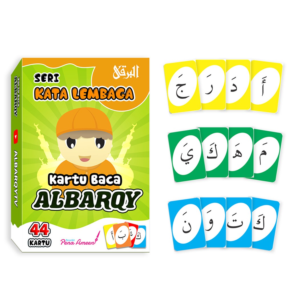 KARTU BACA/FLASHCARD ALBARQY MINI SERI KATA LEMBAGA
