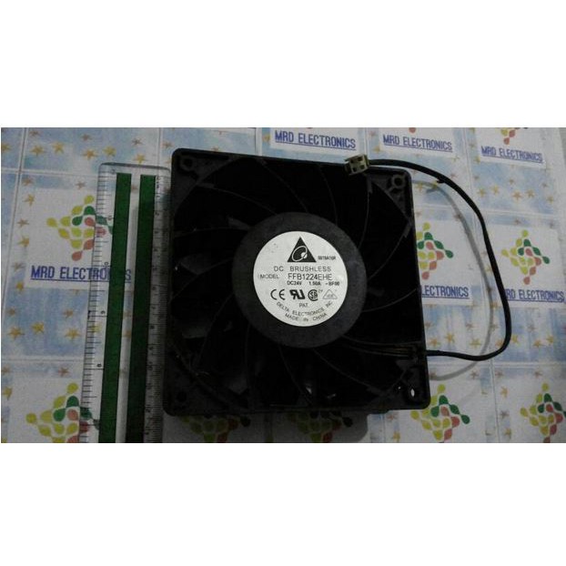 Fan Kipas High Speed 24V 1.5A 12x12 CM + New Fan Grill Set
