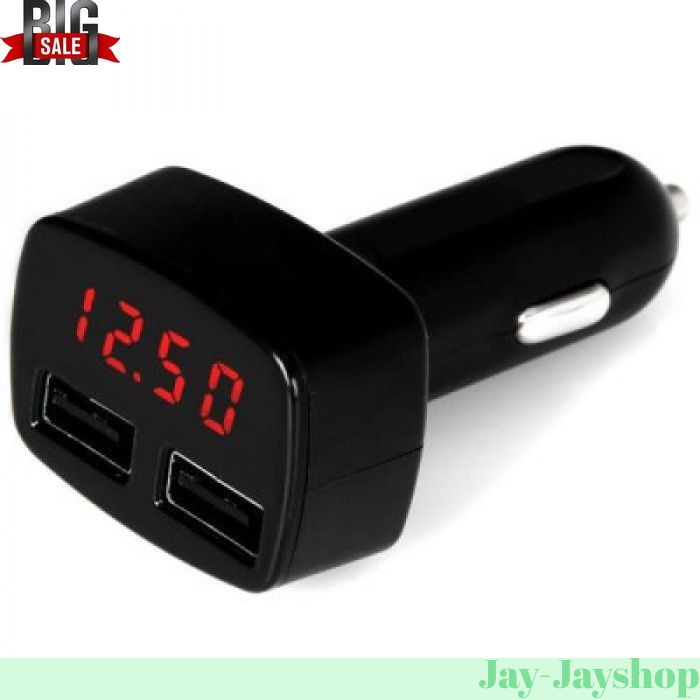 Dual USB Car Charger with LED Display - EC2 PROMO