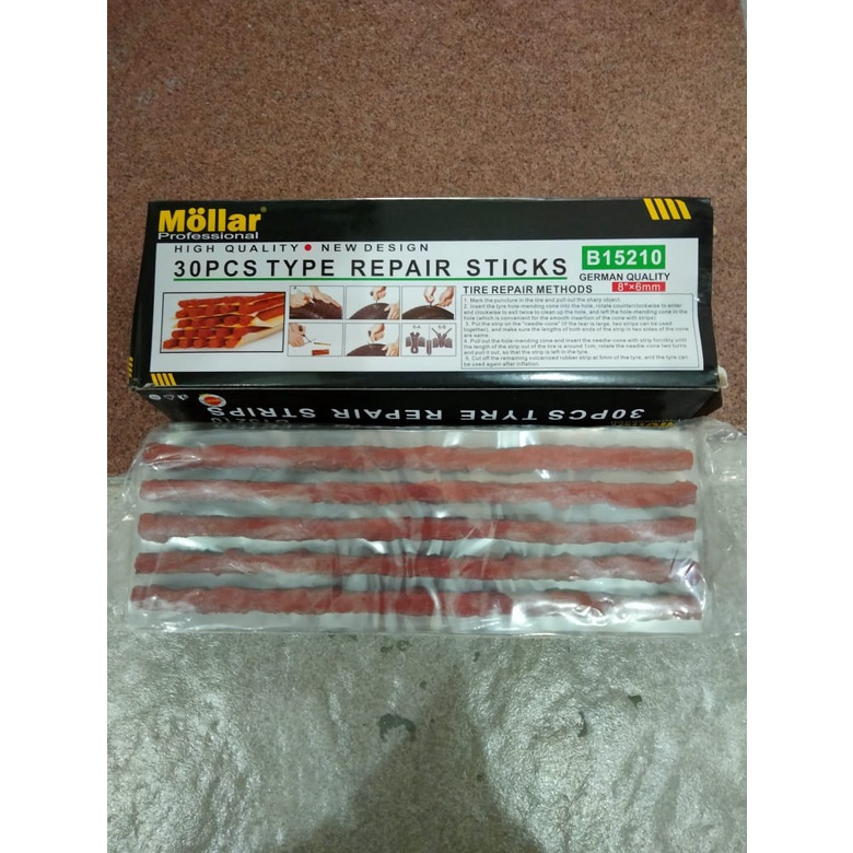 MOLLAR obat tambal ban tubeless TYRE REPAIR STICKS 30PCS