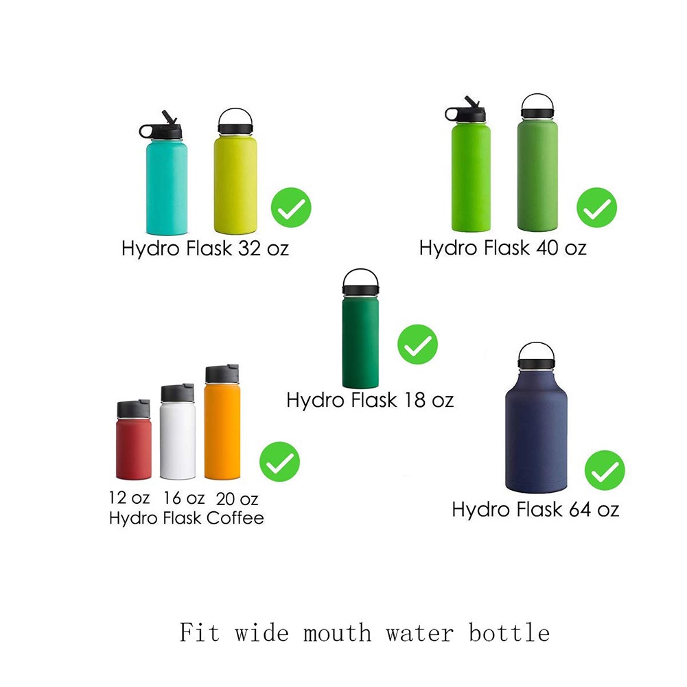 canaan 18-64oz Wide Mouth Water Bottle Cover Cup Straw Flip Lid Caps for Hydro Flask