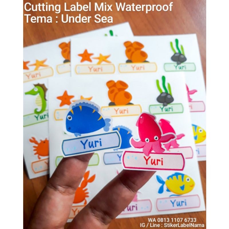 

UNDER SEA ~ CUTTING LABEL MIX WATERPROOF / CUTTING STIKER / STIKER LABEL NAMA / LABEL NAMA WATERPROOF