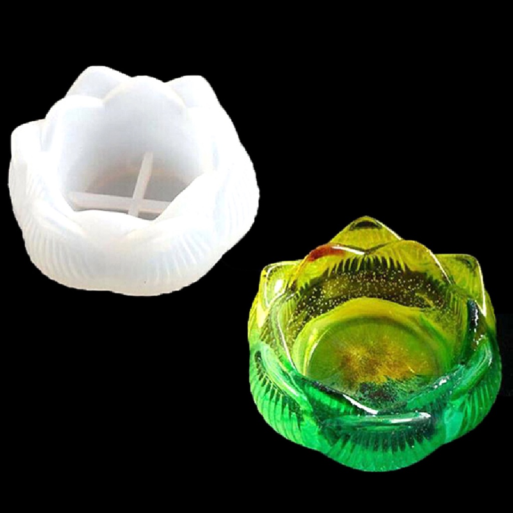 [OOID] 1Pc DIY Silicone Mold Lotus Shape Epoxy Resin Mould Ashtray Mold Crafts Making ID