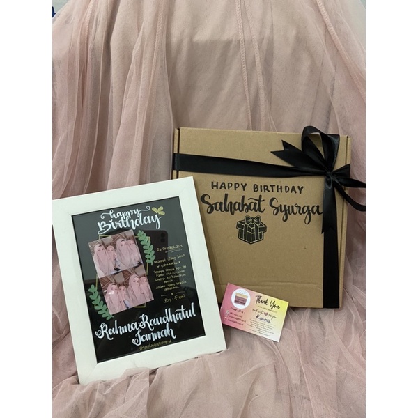 

Bingkai unik kado ukuran 6x8 inch + box unik request tulisan