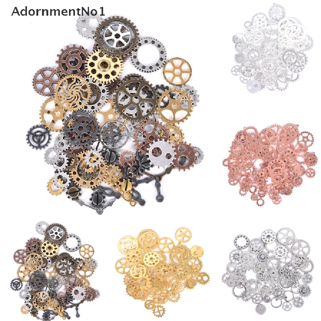 (AdornmentNo1) 70pcs / Set Charm Metal Bentuk Roda Gigi 100g Untuk DIY Perhiasan Charms