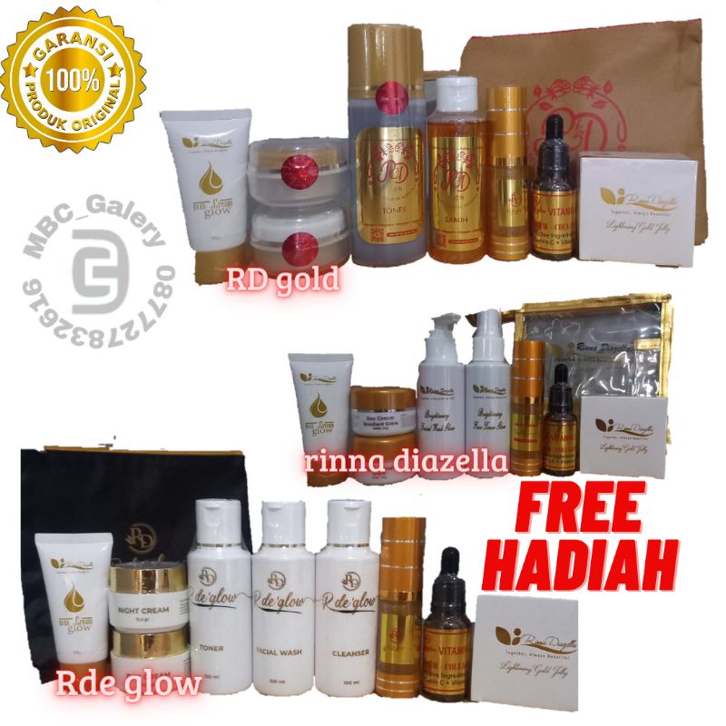 Skincare Pemutih Wajah Paket Rinna Diazella Rde Glow Dan Rd gold