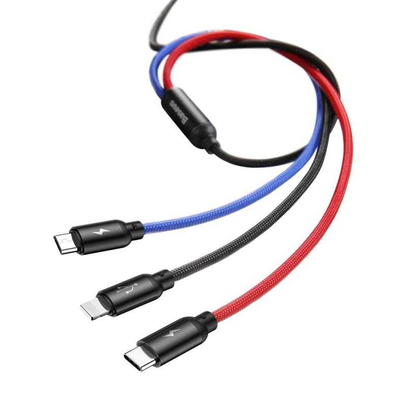 BASEUS THREE PRIMARY COLORS 3IN1 CABLE 100% ORIGINAL