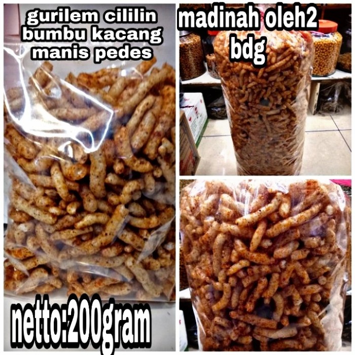 

NEW KERUPUK GURILEM PEDES BUMBU KACANG / GURILEM CILILIN 200 GR