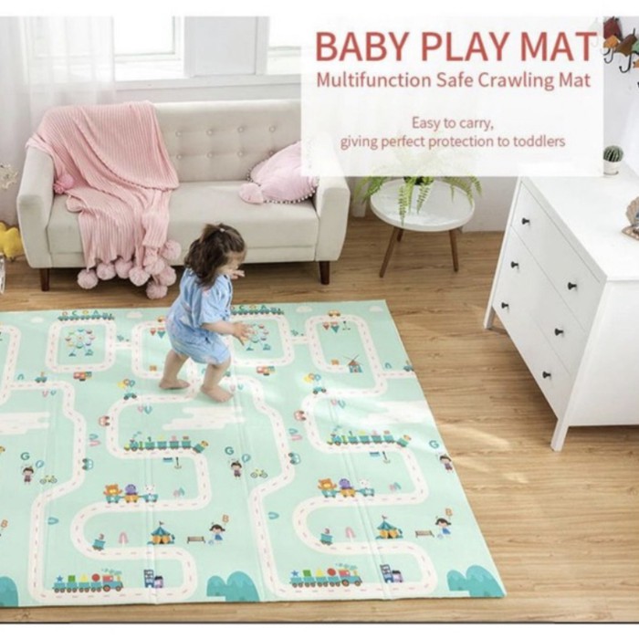 Baby Play Mat Playmat Matras Main Bayi Foam Lipat uk JUMBO 200 x 180 cm