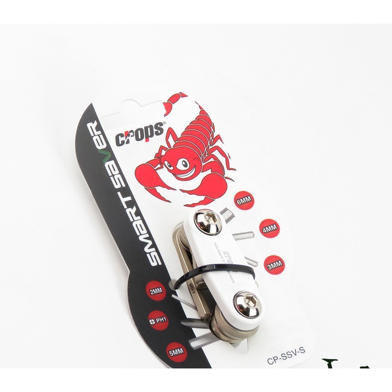 Mini Tool Set Sepeda CROPS Smart Saver White 6 in 1 S Kunci L Bintang