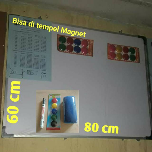 Paket Whiteboard + Penghapus + spidol +magnet