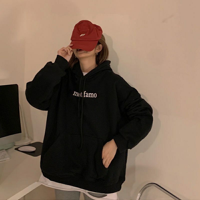 Hoodie MOST FAMO (S - 6XL) Korean Style Unisex Jaket Fleece BIGSIZE JUMBO Oversize S M L XL 2XL 3XL XXXXL XXXXXL BIG Pria Wanita Peach Hitam Putih Cute Soft