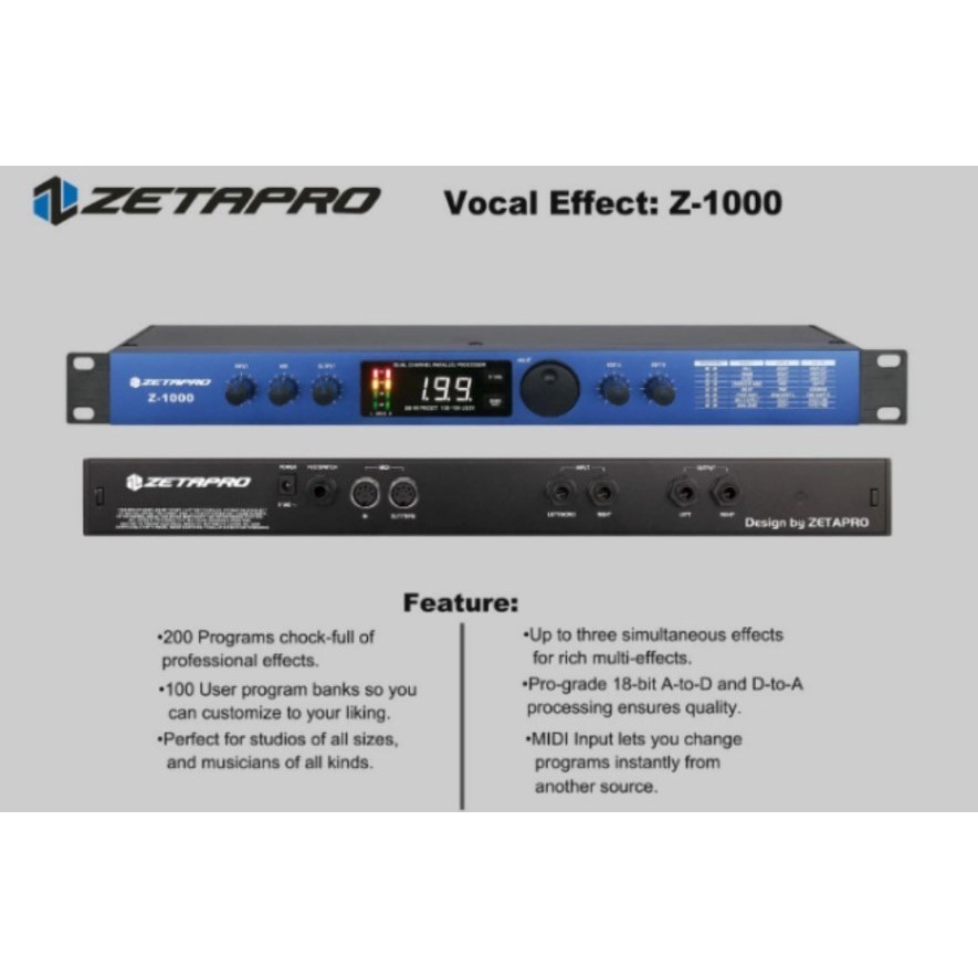 Effect Vocal Zeta pro Z 1000 Original  Efek Vokal Zetapro Z1000 original