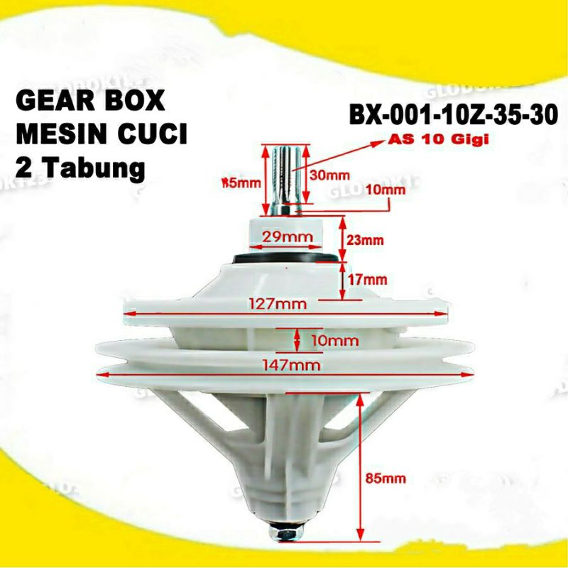 Gerbox Gearbox  , Girbox , Mesin cuci umum gigi 10 , gigi 11 panjang 3.5cm