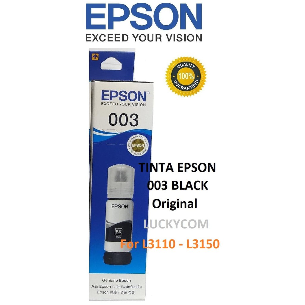 Tinta EPSON Original 003 Black Printer EPSON L1110 - L3110 - L3150