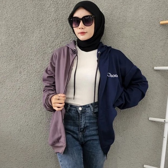 Hoodie Oversize Wanita Terbaru Chooce Combie Bahan Pleece Korean Style