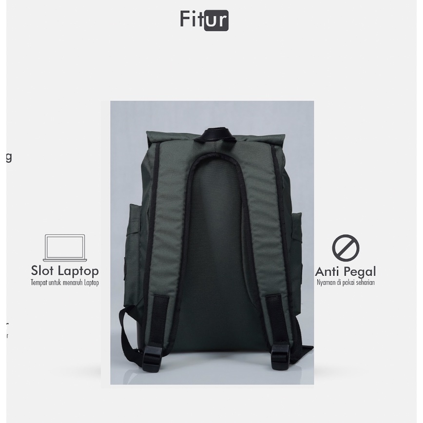BRAIN STROM ARMY |ManNeedMe x URBAN| Tas Ransel Punggung Pria Wanita Backpack Kuliah / Kerja ORI