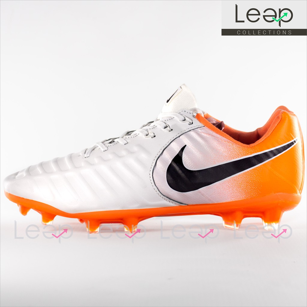 nike tiempo white orange