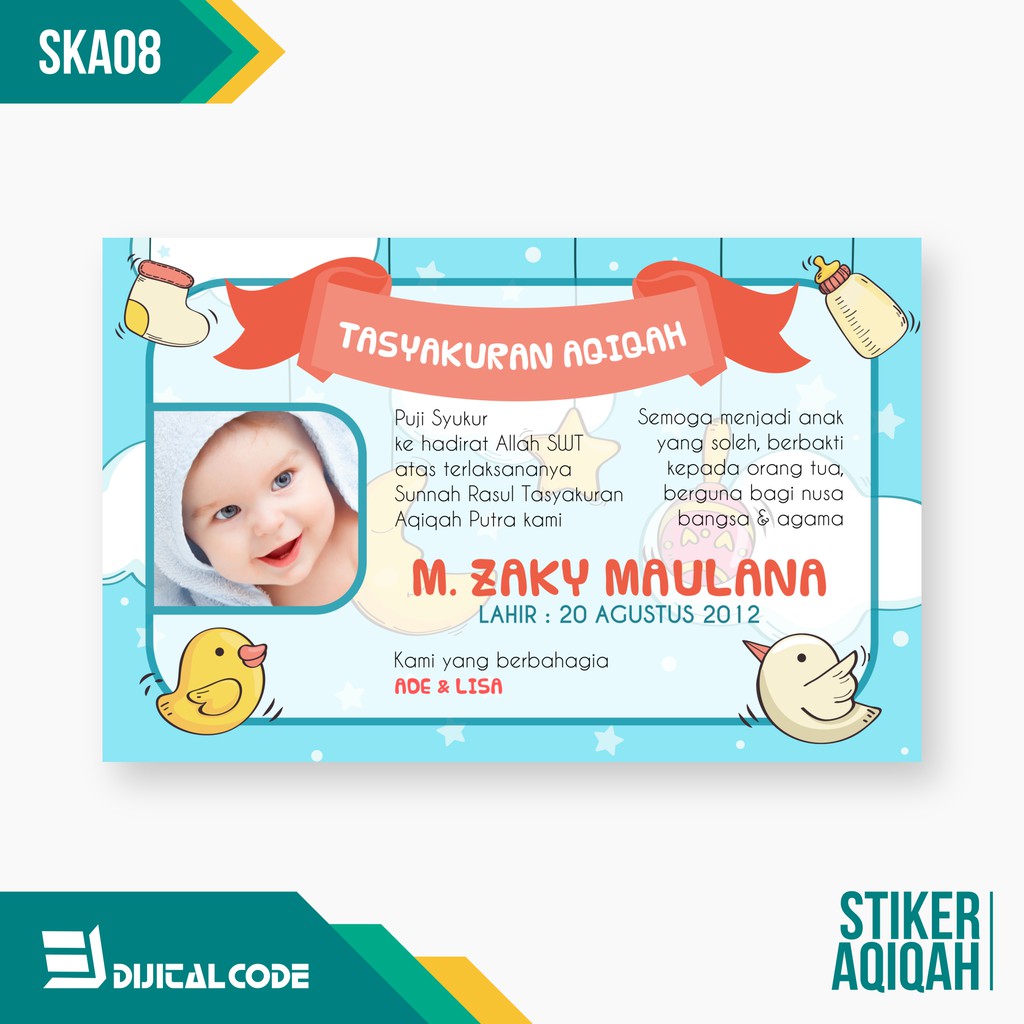 

SKA08 Stiker Label Syukuran Aqiqah Kelahiran Anak