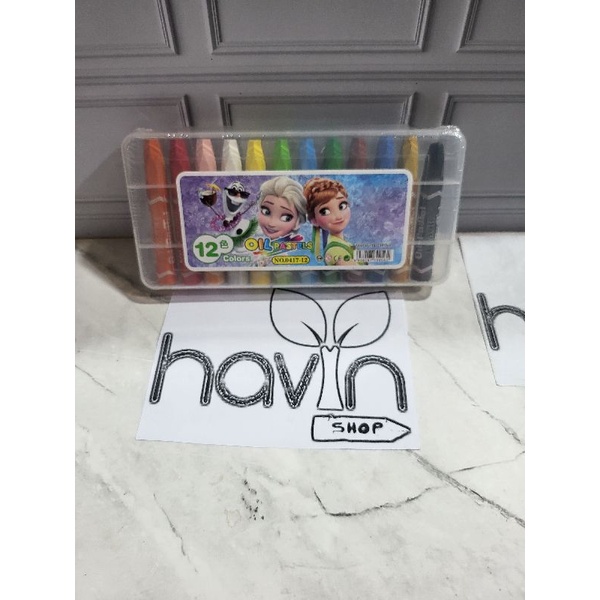 CRAYON BESAR 12warna/krayon/oil pastel/KRAYON BTS BT 21-Crayon Frozen