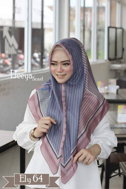 HIJAB SEGIEMPAT MOTIF ELY 64 II Eleeya Scarf