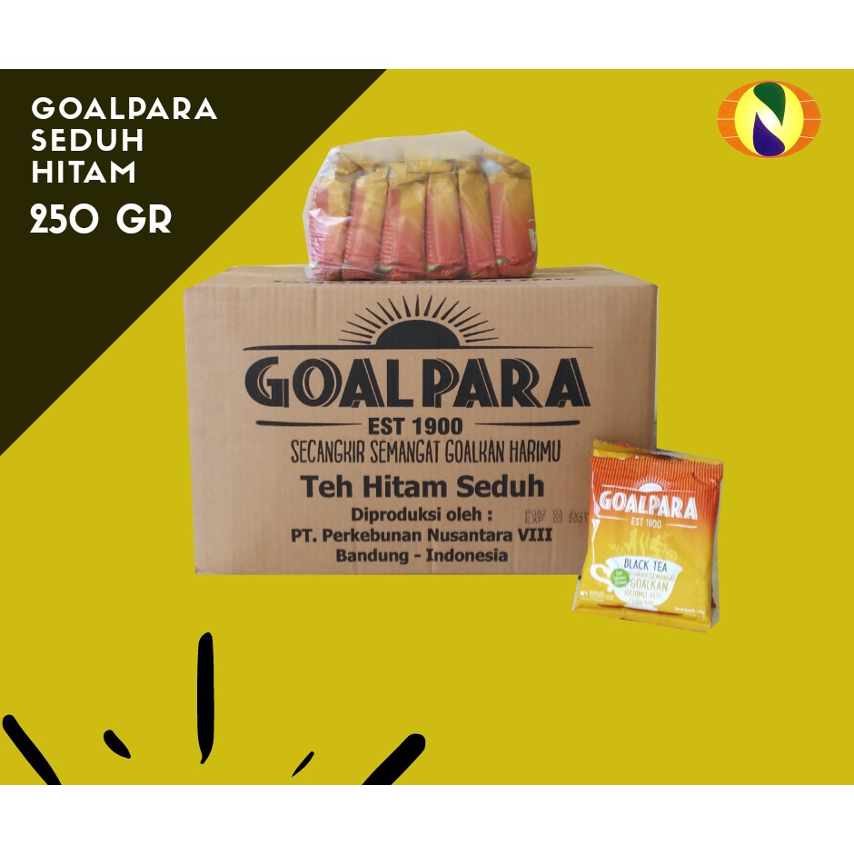 

Teh Seduh Goalpara Hitam 250 gr per karton 1 Isi 32 pcs