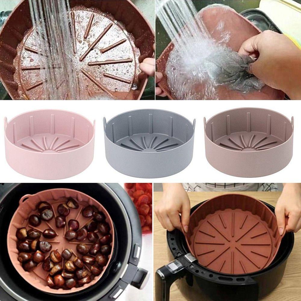 【 ELEGANT 】 Air Fryer Tray Replacemen Silikon Pizza Fried Chicken Basket Mat Liner Aksesoris Baking Alas Panci Oven