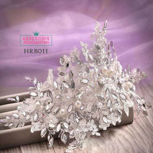 [STOK TERBATAS] HEADPIECE PENGANTIN AKSESORIS WEDDING HAIRPIECE PUTIH HRB011