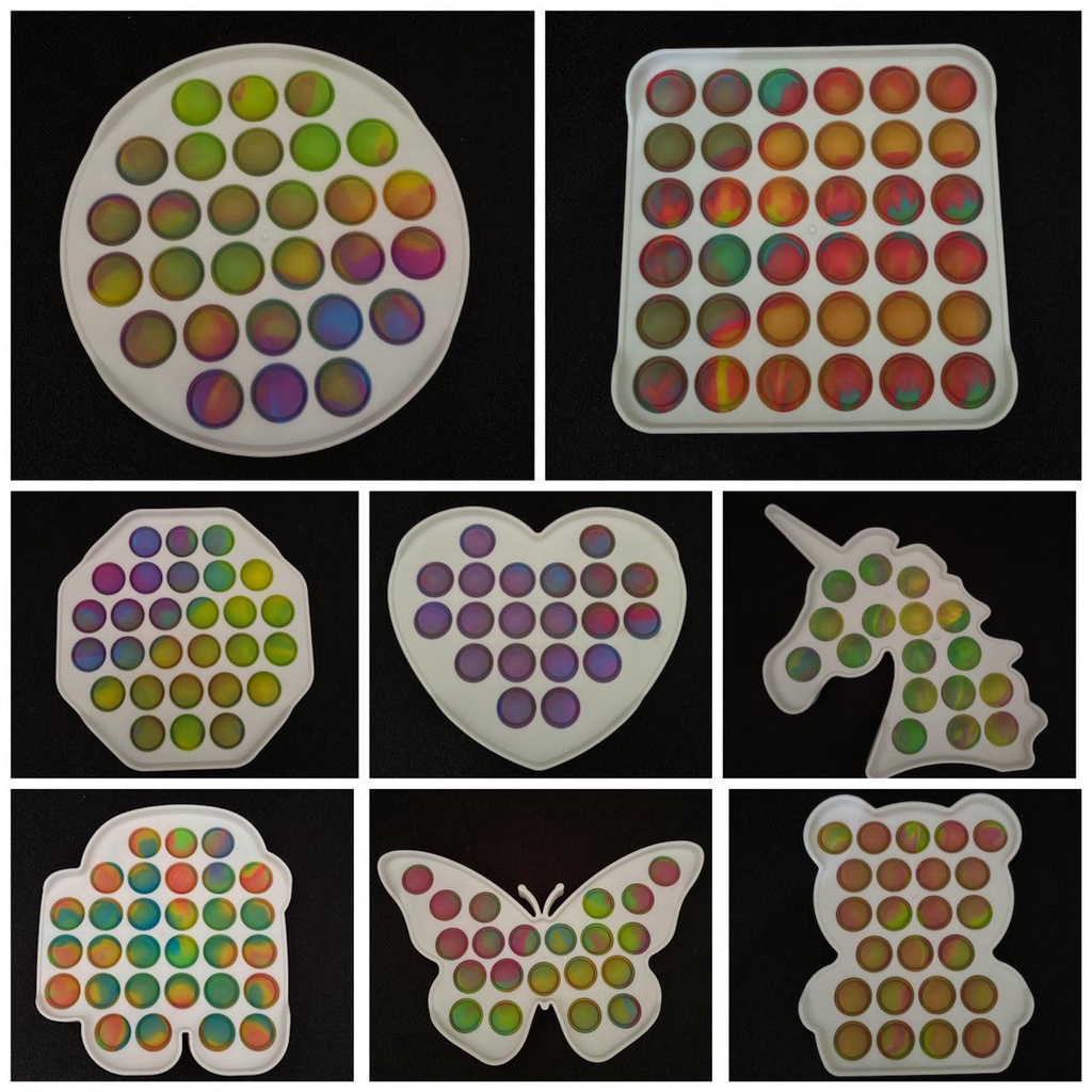 MMTOYS CM-P19 Fidget Toys Pop It PLASTIK Gelembung Dorong Permainan Anak Papan Pelangi Populer-8