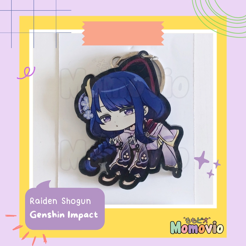 Gantungan Kunci Akrilik Raiden Shogun Genshin Impact Acrylic Keychain