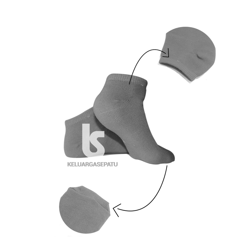 TERMURAH KAOS KAKI SOKA PENDEK SEMATA KAKI SPANDEK-ABU MUDA