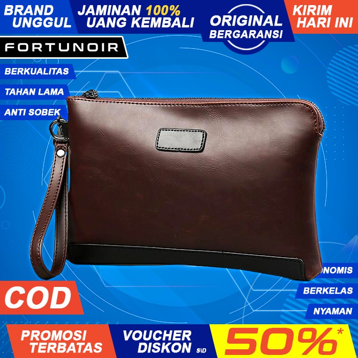 Tas Tangan Handbag Clutch Pegang Pegangan Pesta Fashion Gaul Keren Kulit Pria Cowok Cewek Laki FN404