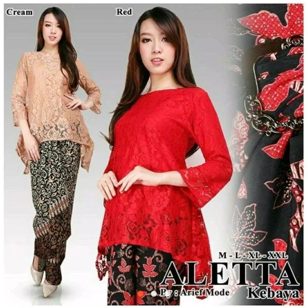 SB Collection Stelan Kebaya Kyara Blouse Brukat Dan Rok Lilit Maxi Super Jumbo Batik Wanita