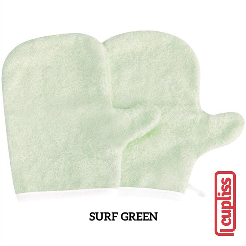 2x Little Palmerhaus Bamboo Washmitt Surf Green Waslap Bayi