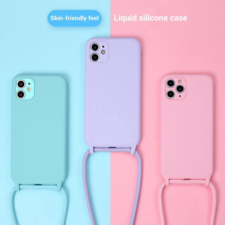 [ Iphone 12 Mini / 12 / 12 Pro / 12 Pro Max ] Casing Sling Case Candy Macaron tali lanyard