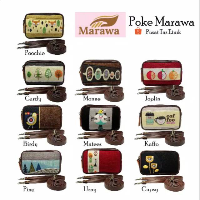 POKE MARAWA dompet tas kecil ada selempang panjang