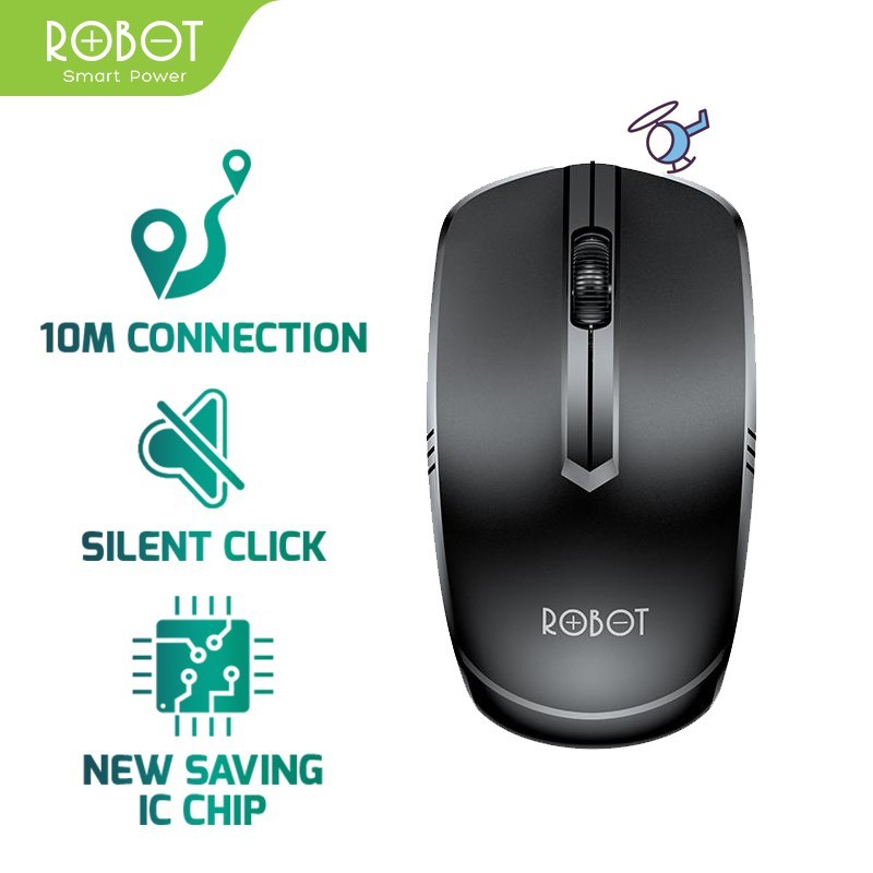 Mouse Wireless ROBOT M200 2.4GHz Silent Optical 1600DPI