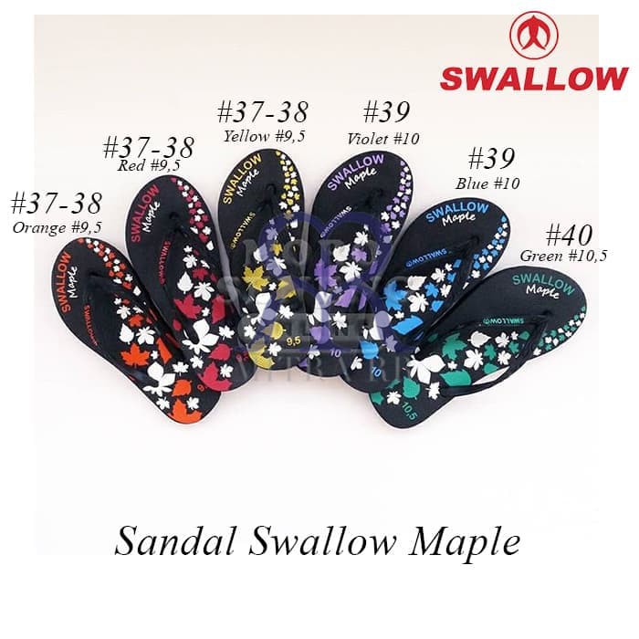 Sandal Jepit Swallow Maple /  Warna Sendal Karet Asli Wanita