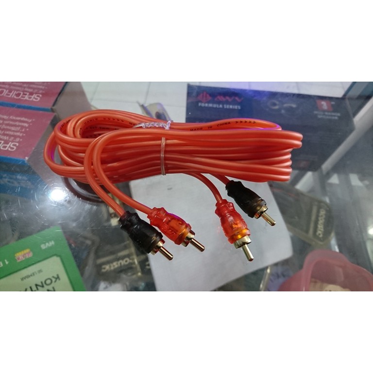 KABEL RCA 2 JALUR AUDIO MOBIL 3METER DHD BERKUALITAS