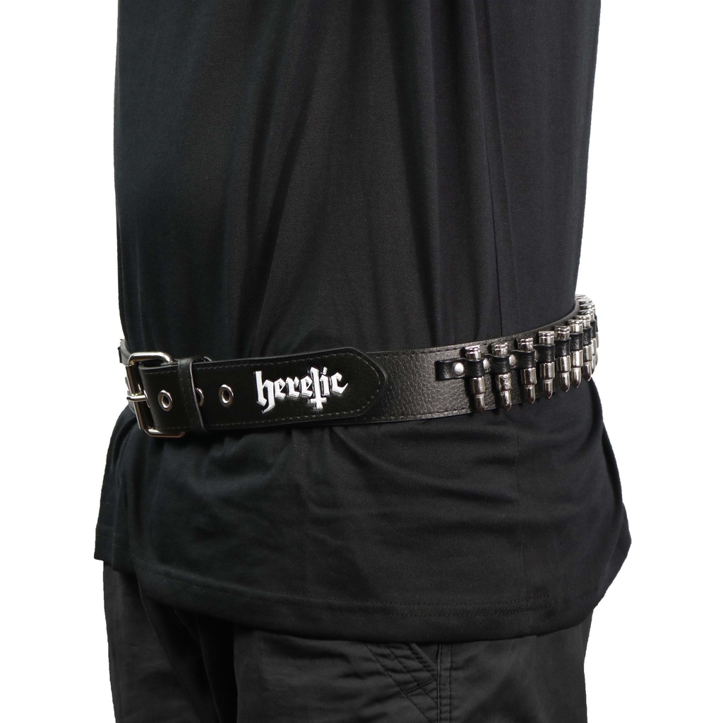 Heretic -  Bullet Leather Belt / Sabuk Peluru Kulit - Mayhem