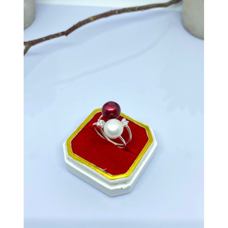 MUTIARA LOMBOK CINCIN MUTIARA AIR TAWAR CINCIN PERAK MODEL DUA MUTIARA