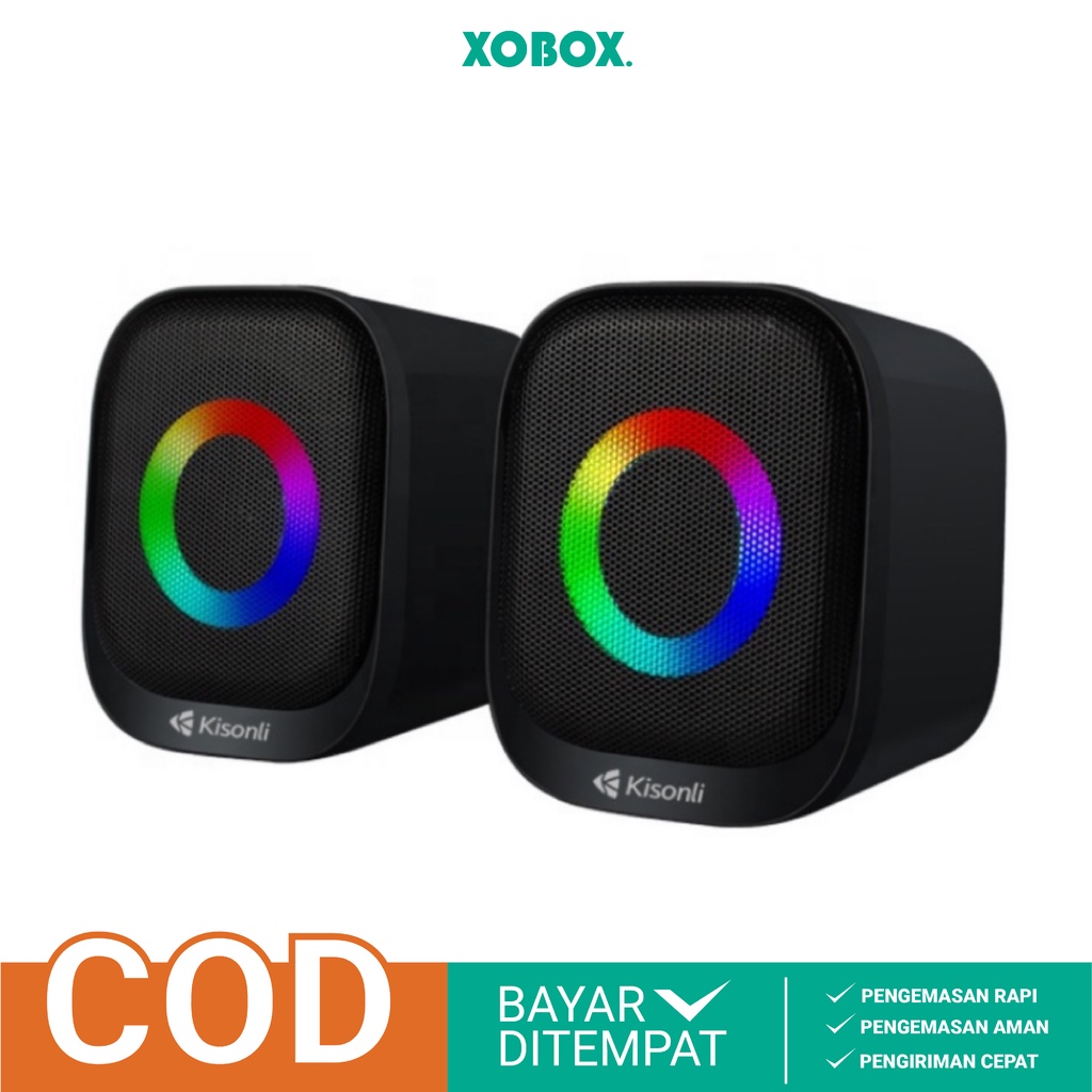 Speaker Gaming Komputer / Laptop RGB USB 2.0 Merek Kisonli X3 - XOBOX