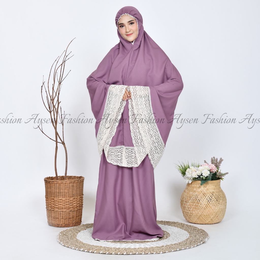 Mukena Dewasa Katun Polos Renda Falishaseries