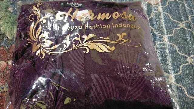 Gamis Hermosa Ory batik Parang Ungu Dan Navi  Umbrella 4m