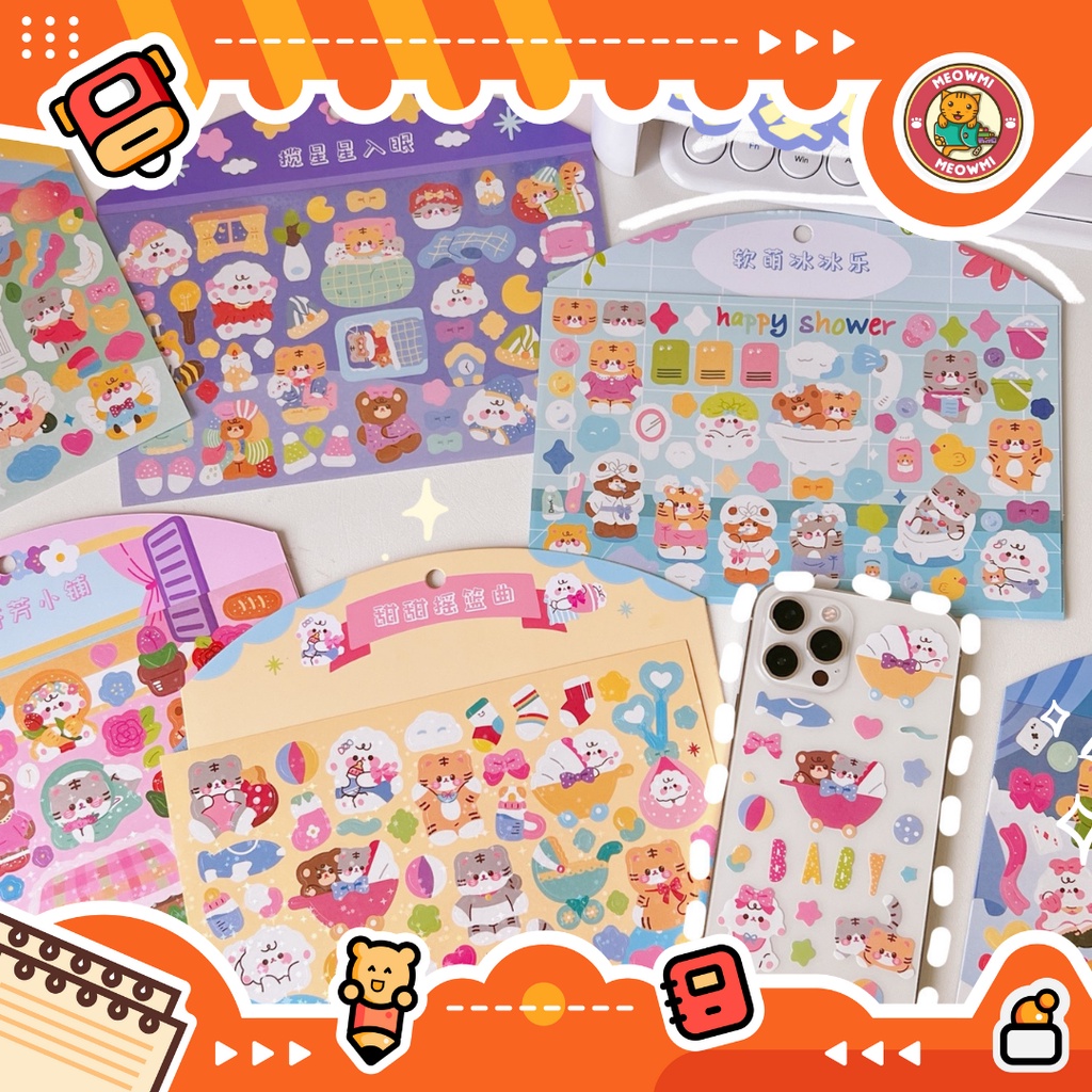 

Sticker Deco Cute Aesthetic Hologram DIY Planner Botol Buku Bahan PVC Anti Air STK0034