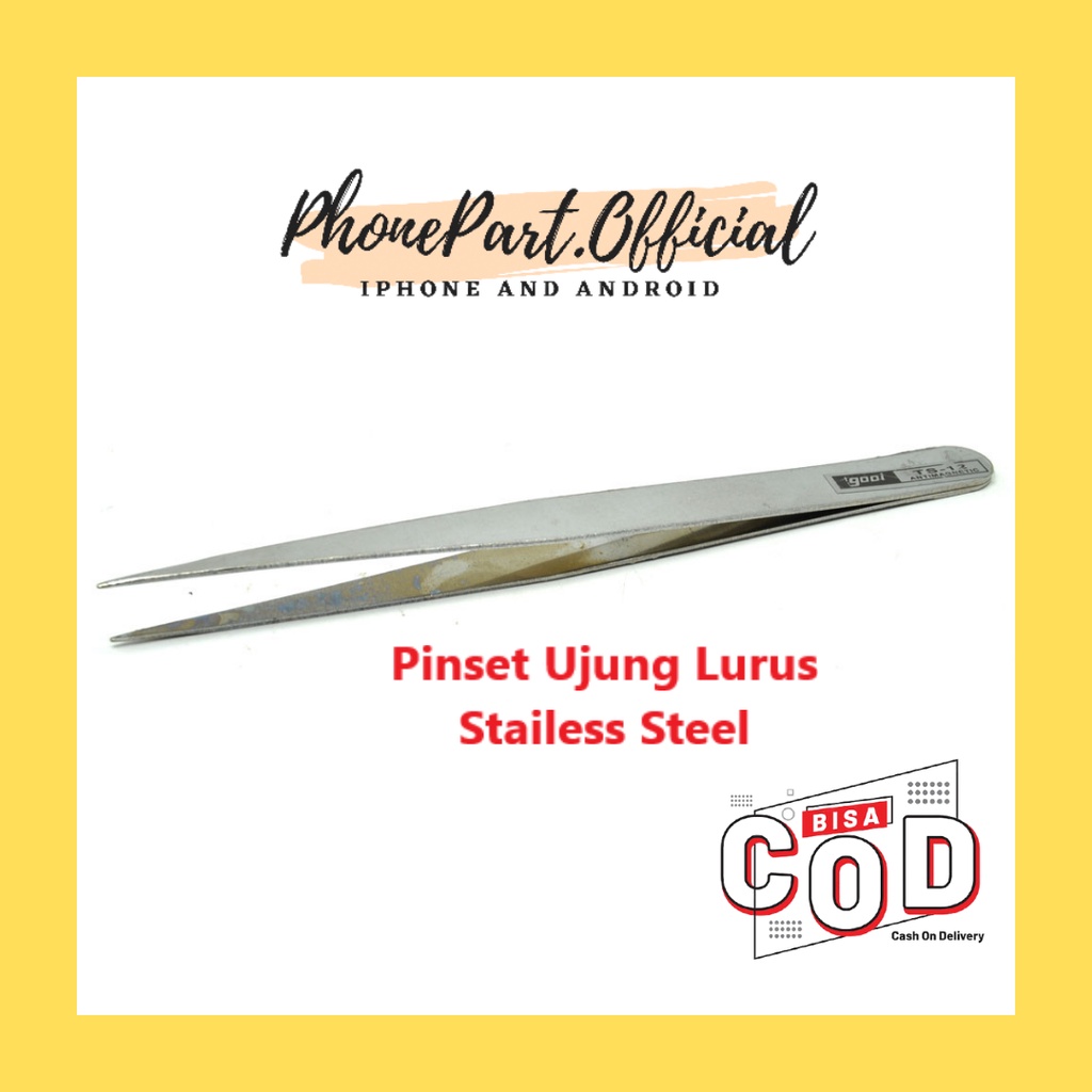 Pinset Reparasi Handphone Pingset Service Serbaguna Tajam Lurus / Bengkok Stainelss Steel