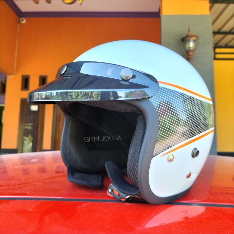 HELM HONDA SCOOPY CUSTOM BOGO KACA DATAR SNI