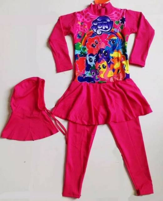 SWIMSUIT BAJU RENANG ANAK PEREMPUAN MUSLIMAH SD/TK MUSLIM SIZE M - XL BEN'S / KENK ORI ORIGINAL